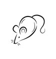 black silhouette a rat or mouse on white vector image vector image
