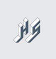 h and s - monogram or logotype hs - 2-letter code vector image vector image