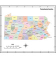 pennsylvania state outline administrative map vector image vector image