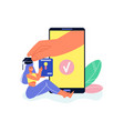 remote graduation smartphone composition vector image