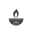 diwali oil lamp or candle icon design vector image