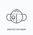 medical respirator line icon outline vector image