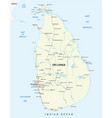 sri lanka railway map vector image vector image