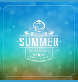 summer holidays typography label design on grunge vector image vector image