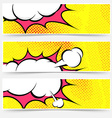 explosion steam bubble pop-art web header set vector image