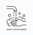hand wahing line icon outline vector image