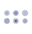 set hand drawn medieval round floral vector image