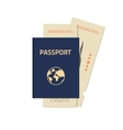 passport with flight tickets vector image vector image