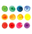 set of watercolor circles in vibrant colors vector image