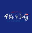 4th july independence day lettering blue banner vector image vector image