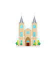 catholic religion cathedral isolated gothic church vector image