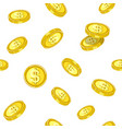 golden coins that drop from above inside seamless vector image