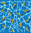 seamless pattern with bananas in water vector image