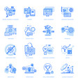 set flat line icons vector image