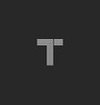 capital letter t logo monogram black and white vector image vector image