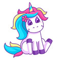 cartoon unicorn cute fantasy animal dream vector image