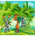 children of the jungle with a giraffe vector image vector image