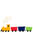 colorful train in fresh colors isolated on white vector image vector image