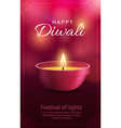 diwali diya lamp with frame rangoli decoration vector image vector image