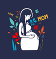 expectant mother hugs the baby in her belly vector image vector image