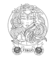 virgo zodiac sign coloring book for adults vector image