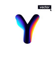 y letter logo with neon glitch multicolor vector image