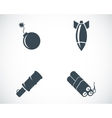 black bomb icons set vector image vector image