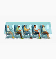 passengers sitting on their seats side view vector image vector image