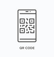 qr code flat line icon outline vector image vector image