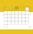 september 2019 wall calendar doodle style vector image