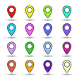 set of colour map location signs markers vector image vector image
