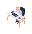 burnout on workplace composition vector image