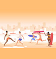 people playing with ball holding surfboards vector image