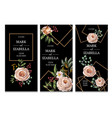 wedding invitation with english roses eucalyptus vector image vector image