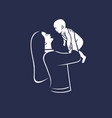 a happy mother holds her child in arms vector image vector image