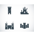 black castle icons set vector image