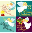 christmas holiday set of flying angel with wings vector image