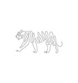 one line tiger lies design silhouette vector image vector image