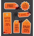 orange halloween price sale tags isolated on black vector image vector image