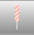twisted lollipop or marshmallow on stick realistic vector image vector image