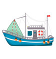 fishing boat ship to catch fish in sea or river vector image vector image