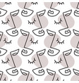 people one line drawing women faces pattern vector image vector image