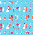 seamless pattern in flat linear style - happy vector image vector image