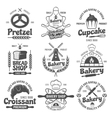 bakery black white emblems vector image vector image
