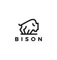 bison american buffalo monoline outline logo icon vector image