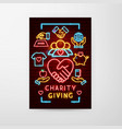 charity giving neon flyer vector image