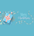 glowing christmas lights wreath for xmas vector image
