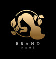 golden circle branch nature beauty women logo vector image