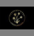 golden elegant circular round flower logo design vector image vector image