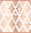 metallic copper foil floral seamless pattern vector image vector image